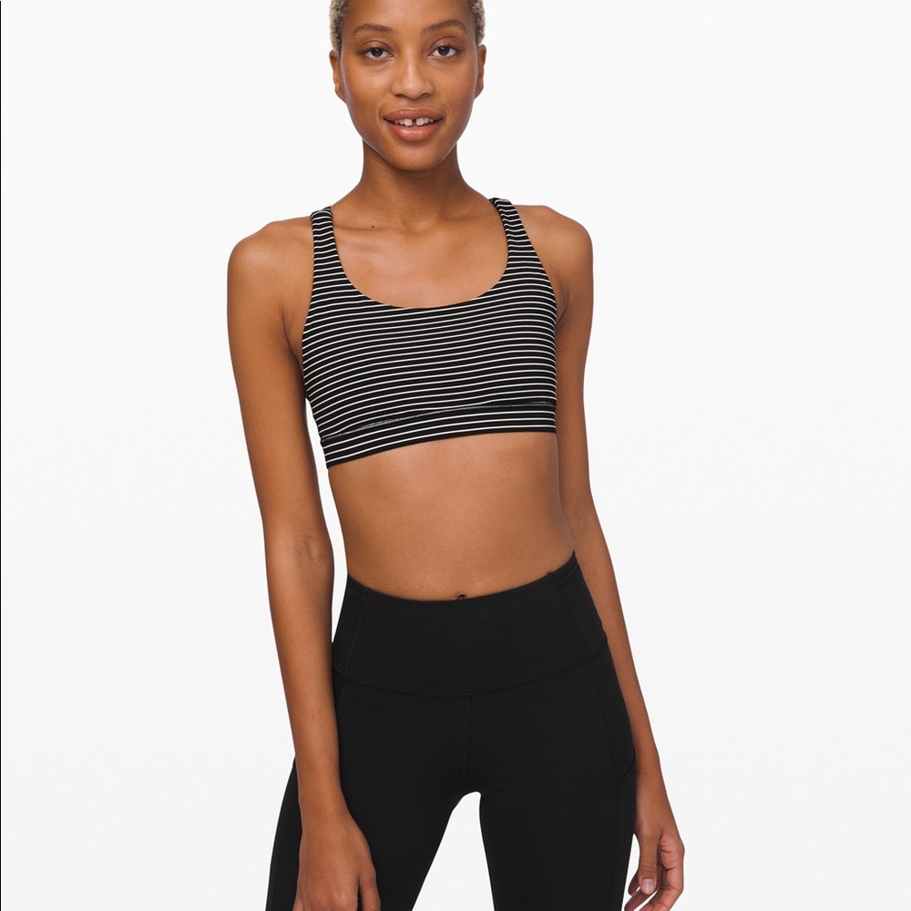 ENERGY BRA Mod Stripe Black White Size: 2